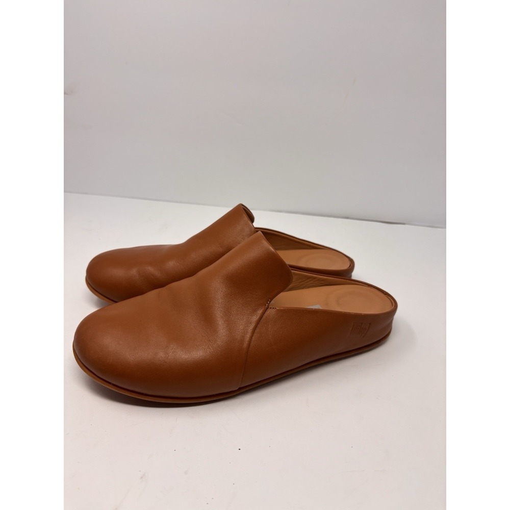 Fitflop Chrissie Tan Leather Slippers Women's Size US 8